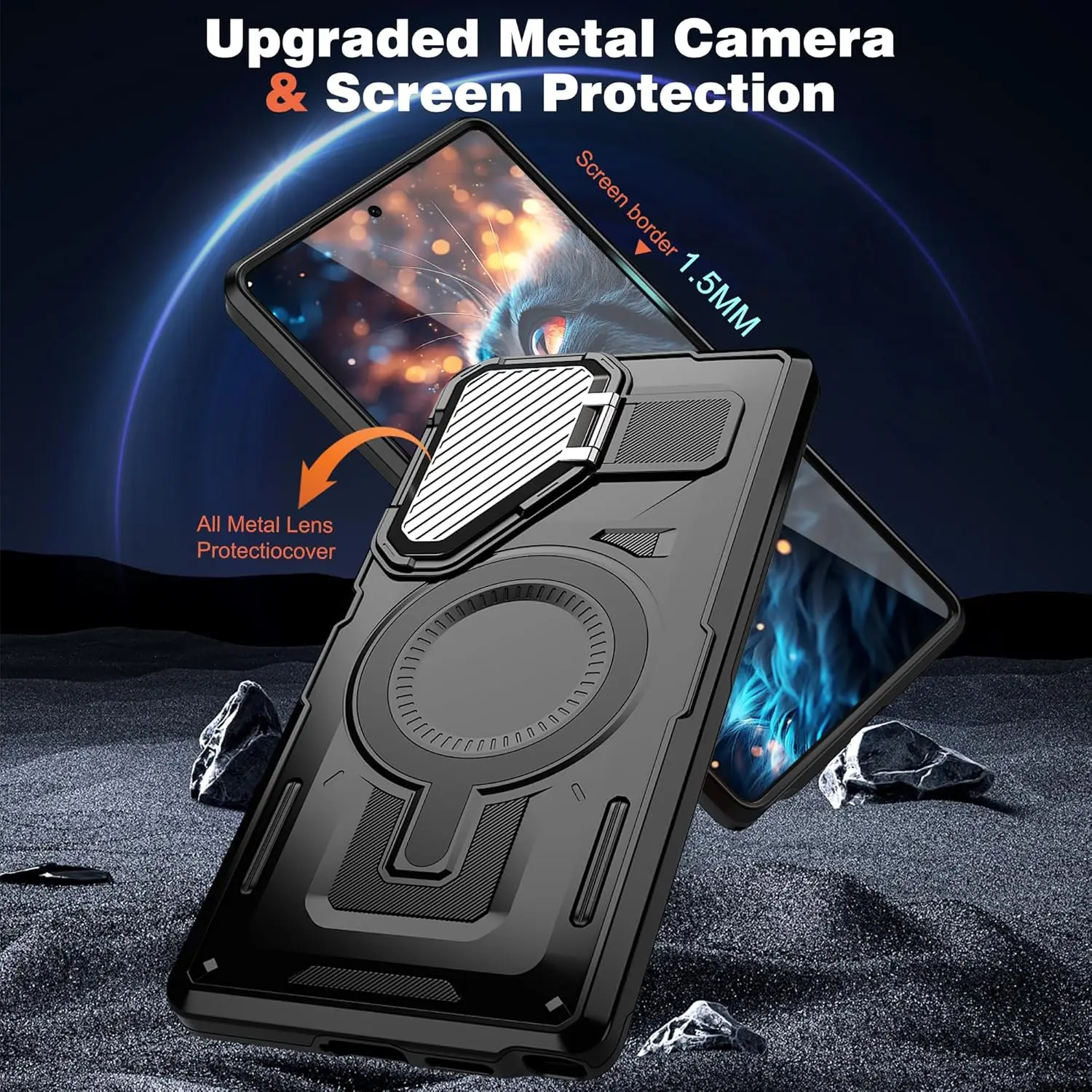 Magnetic Rotatable Kickstand Phone Case with Enhanced Protection