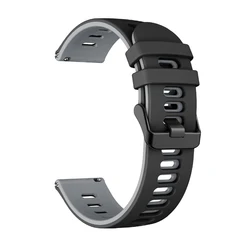 Soft Silicone Smartwatch Strap, 20/22mm - Versatile Comfort Band Bracelet for Xiaomi Watch Color (Black gray)