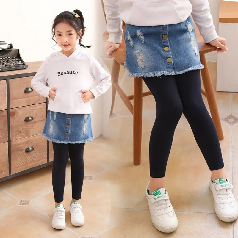 2022 Ripped Denim Skirt pants Fake 