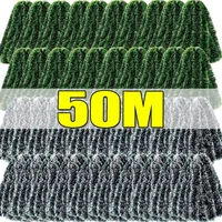 50/2m Christmas Tinsel Ribbons Garland Green Cane Wreath Xmas Tree Hanging Pendent Ornaments Wedding Party Wall Decor Supplies