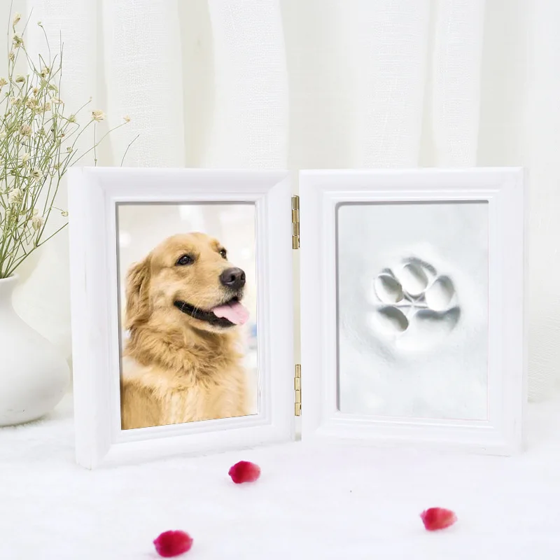 

DIY Pet Memorials Dog Cat Paw Print Pet Footprint Handprint Mud Hand Footprint Commemorative Photo Frame Cretive Cat Dog Gift