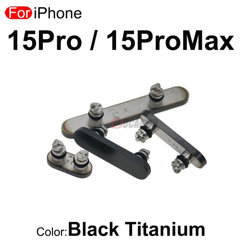 Aocarmo For Apple iPhone 15 Pro Max 15Pro 15PM 전원 켜기 끄기 볼륨 버튼 음소거 키 교체 부품 전체 세트