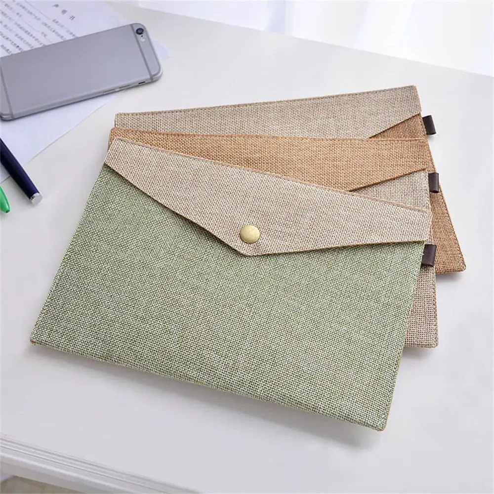 

Simple Portable School Stationery Cases Imitation Linen Canvas Home File Folders Folders Organizers File Bags File Envelopes