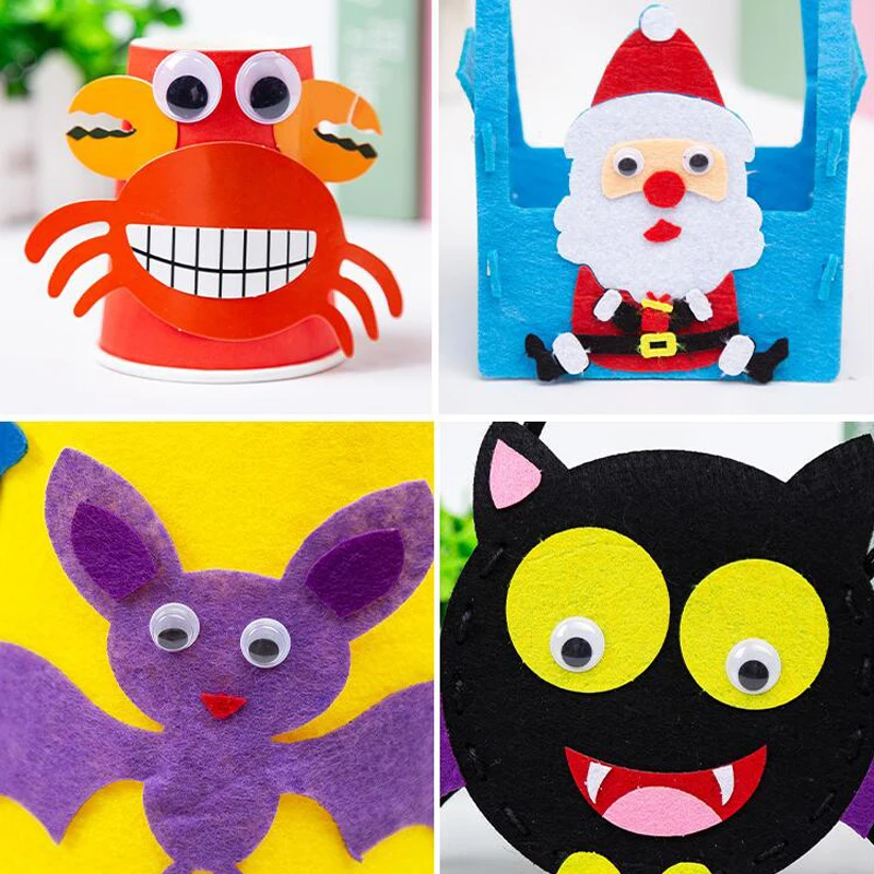 Plastic Toy Eyes 5/7/8/10/12/15/20/25/30/35/40mm Wiggly Googly With Self-adhesive For Toy Accessory K0804