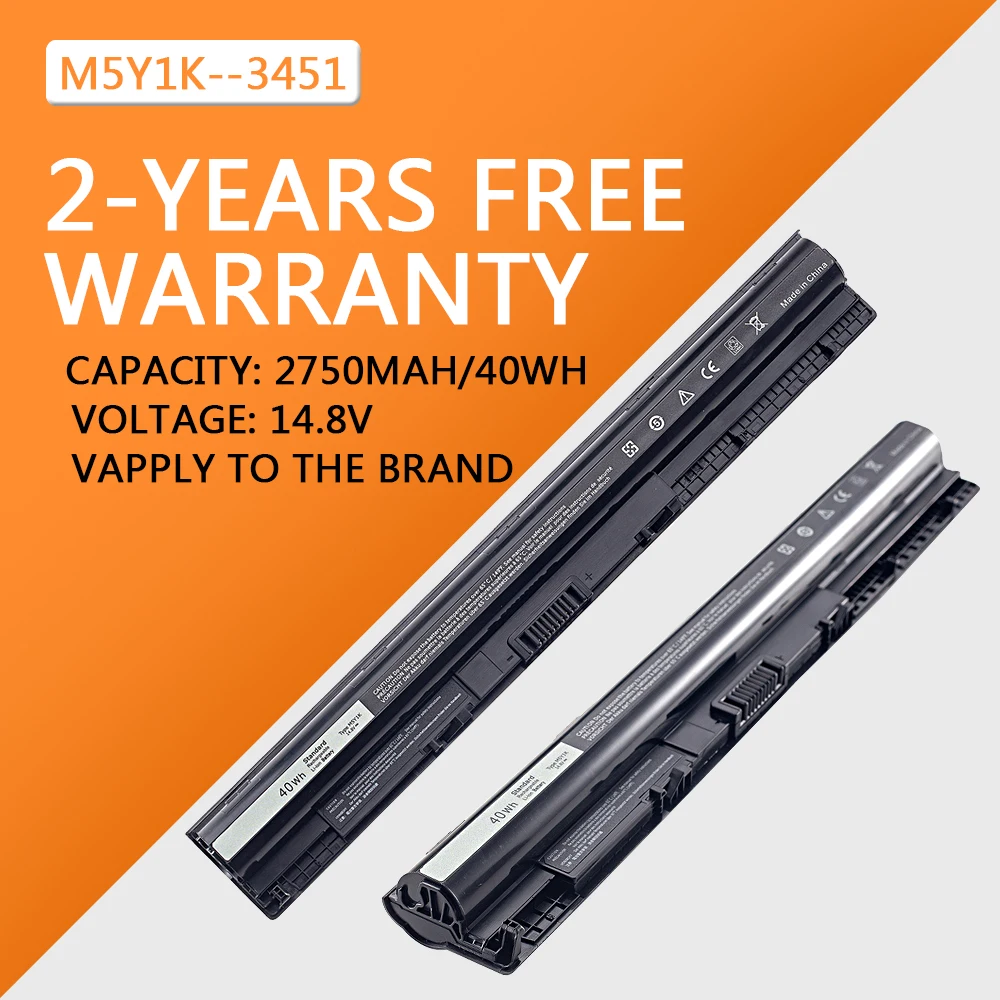 Laptop Battery 40Wh 14.8V 2800mAh M5Y1K For DELL Vostro 3451 3458 3551 3558 V3458 V3451 N3558 N5558 WKRJ2 GXVJ3 HD4J0 laptop battery