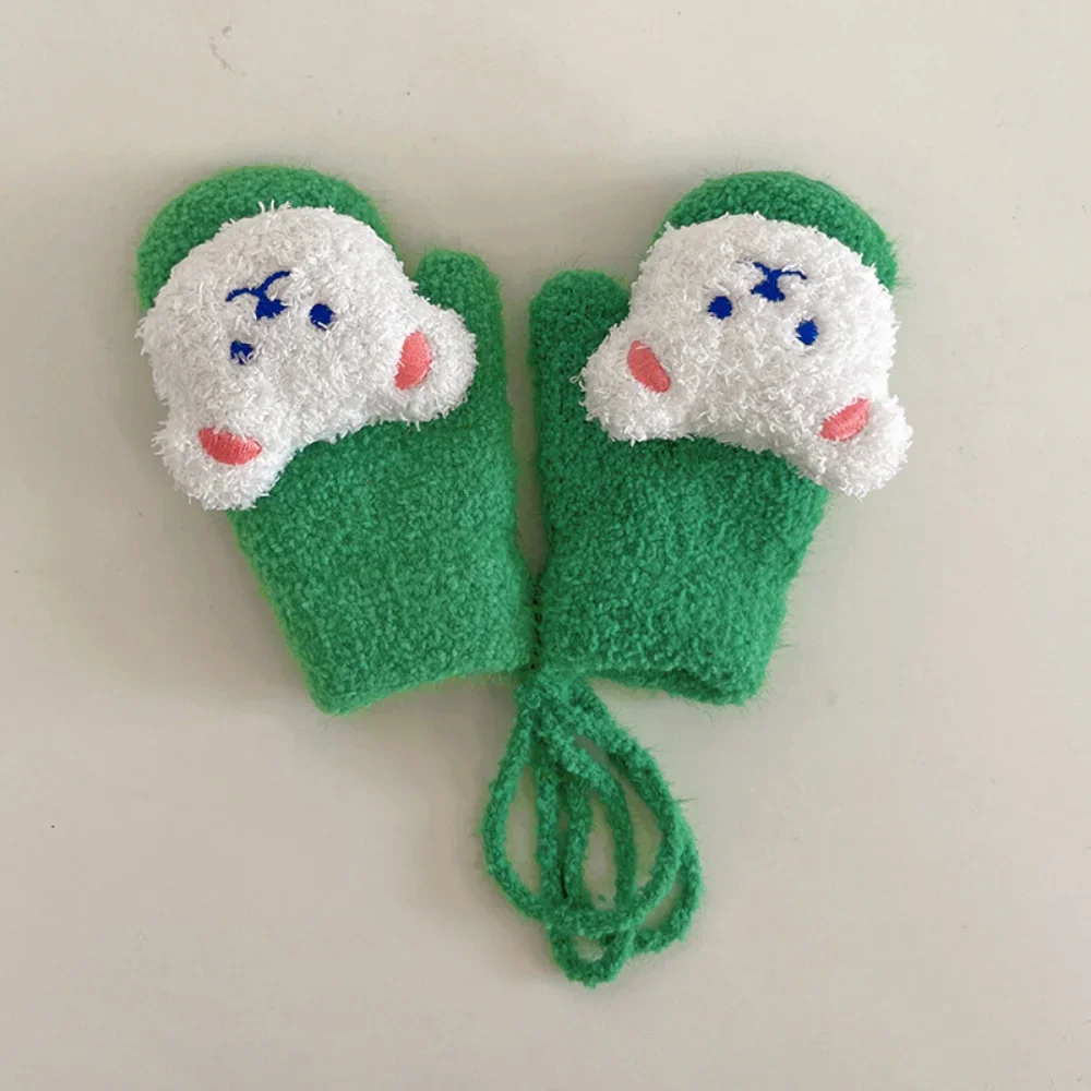 Cartoon Bear Baby Mittens Autumn Winter Warm Kids Baby Girl Gloves Knitted Children Toddler Thick Teething Mitten Handschoen