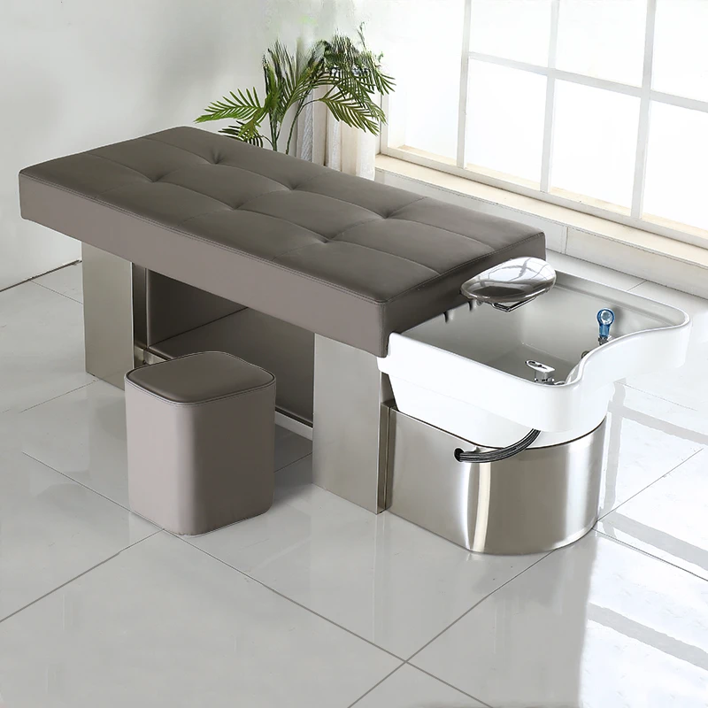 

Stainless Recliner Shampoo Chair Modern Luxury Spa Simple Shampoo Sink Comfort Speciality Sillas Peluqueria Furniture HD50SC