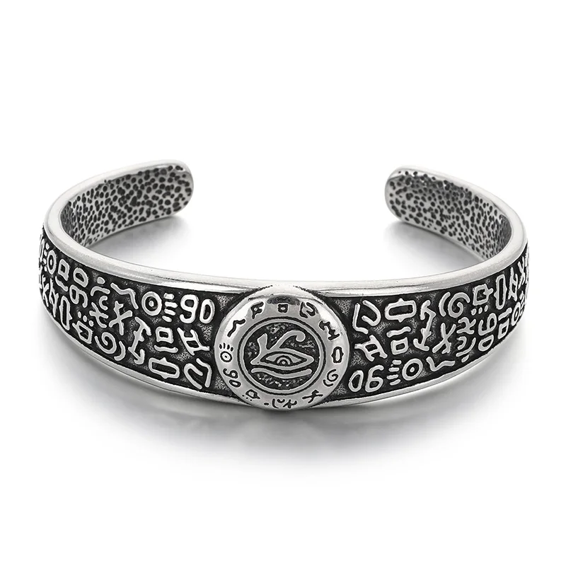 KALEN Vintage Dornen-Armreif für Männer aus Edelstahl, Gotischer Zweig-Armreif, Verstellbarer Punk-Rock Handgelenksschmuck als Geschenk – Detail 12