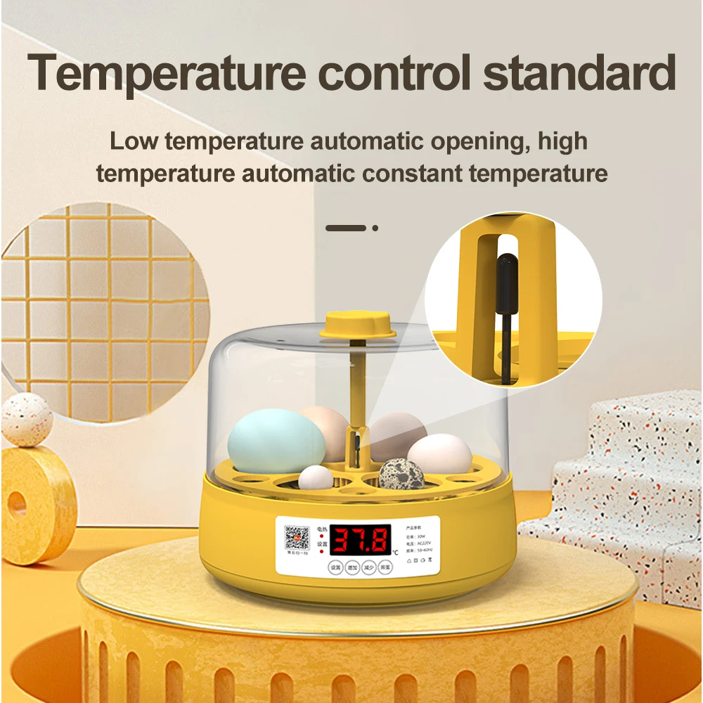 

C3 Full Automatic 6 Egg Incubator Hatchery Machine Temperature Humidity Control Incubator Chicken Duck Quail Bird Brooder Farm