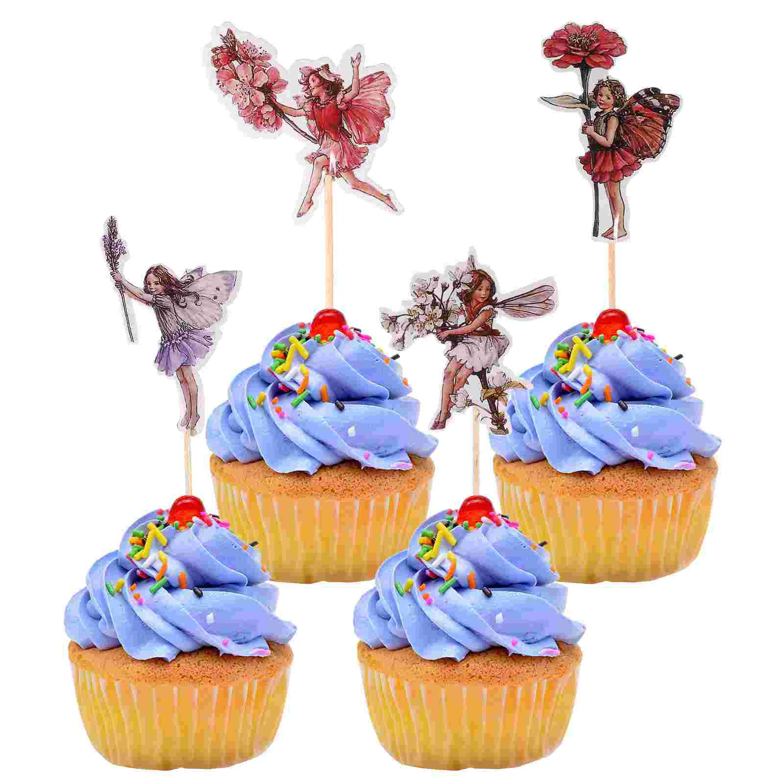 

Fairy Topper Cupcake Cake Decorations Flower Party Toothpicks Picks Toppers Girls Birthday Supplies