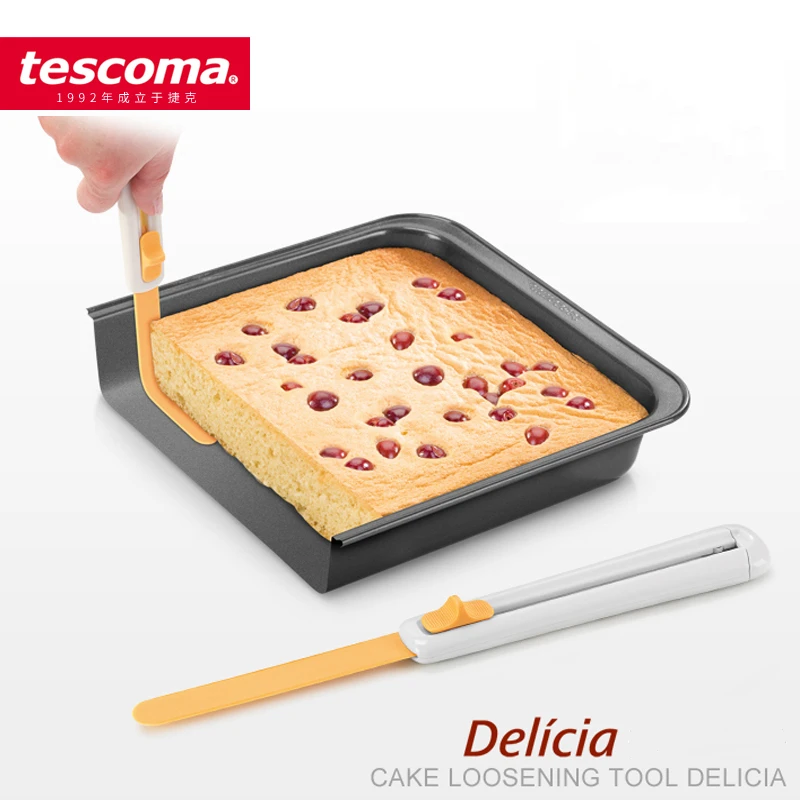 Tescoma Cake Release Knife CAKE LOOSENING TOOL DELICIA Kitchen Pastry Retractable Dough Scraper Does Not Hurt The Baking Pan