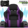 Massage Gaming Recliner Chair，PU Leather Seat Swivel Adjustable Reclining Game Chair with Headrest, Lumbar Support, Footrest 4