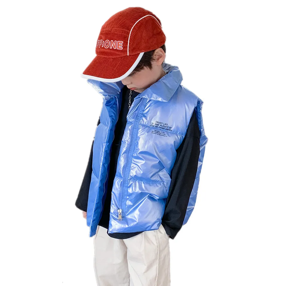 

Children Cotton Waistcoat Autumn Winter Fashion Kids Stand Collar Sleeveless Jacket For Boys Girls 3-10 Years Vest