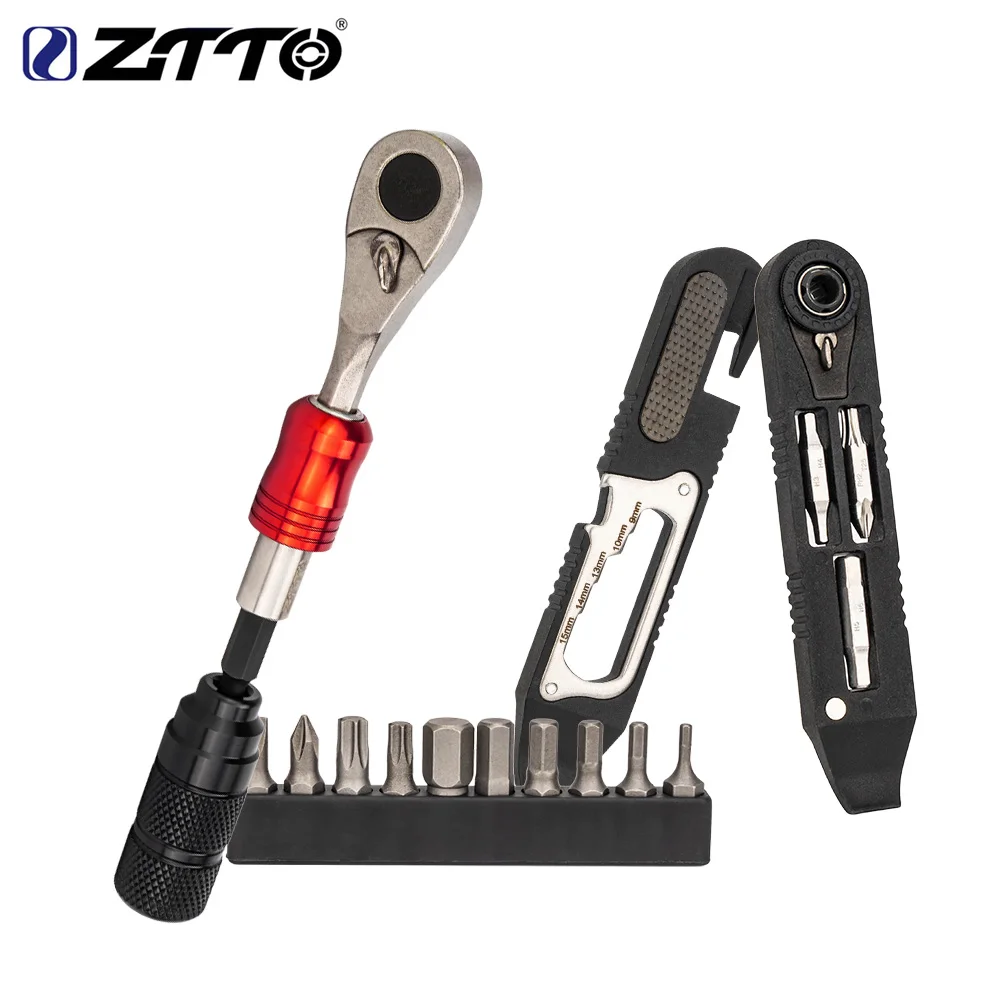 ZTTO 자전거 미니 래칫 렌치, 휴대용 다기능 도구, 6mm 소켓 헤드 수리, 자전거 타이어 도구, 알렌 키 T25 스크루 드라이버