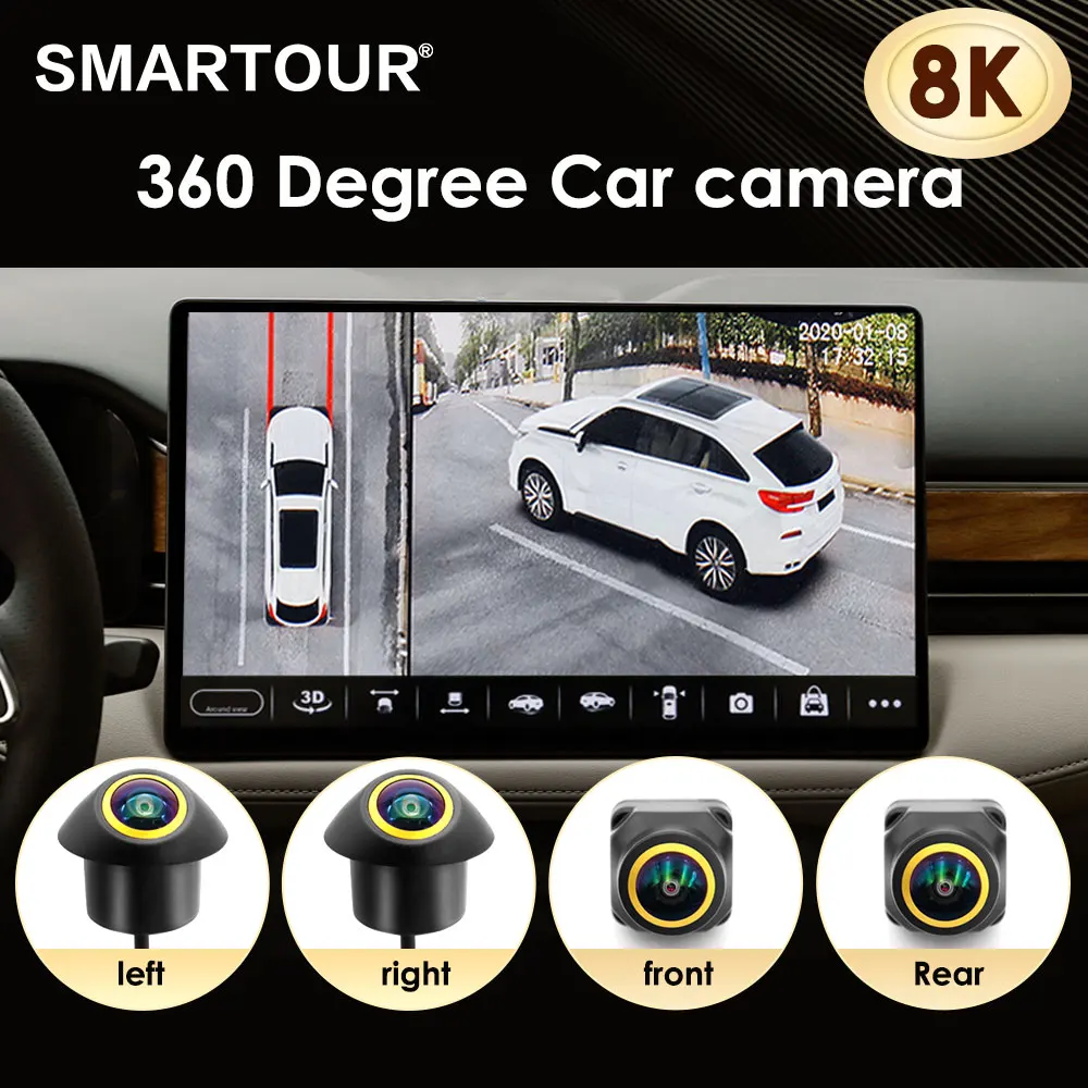 8K AHD 1080P Car 360&deg; panoramic system camera Android multimedia screen Android multimedia system 360APP function