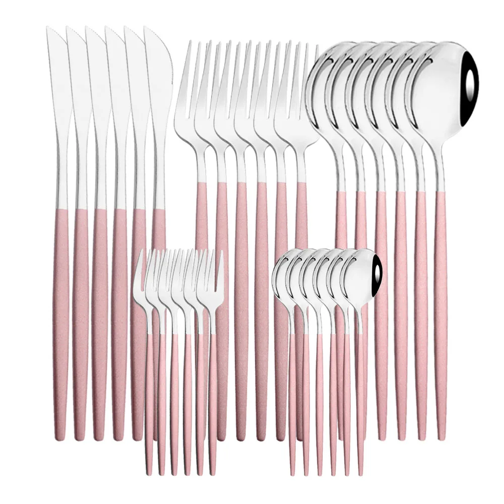 30Pcs Pink Silver