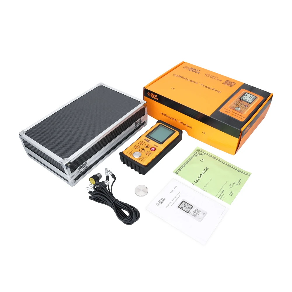Ultrasonic thickness gauge Digital sheet metal Measuring range: 1.0 to 300mm (steel) Sound Velocity Meter Smart Sensor AR860 thickness gauge