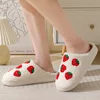 Strawberries Couple Cotton Slippers Home Indoor Cartoon Platform Slides Ladies 2025 Designer Warm Comfortable Winter Shoes Women 4