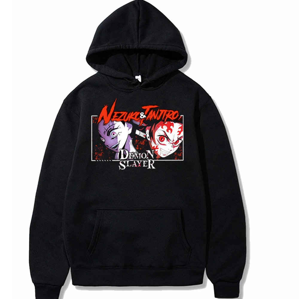 

Demon Slayer Anime Hoodie Tanjiro Nezuko Japanese Anime Print Hoodie Anime Lover Gift Pullover Tops Streetwear Unisex