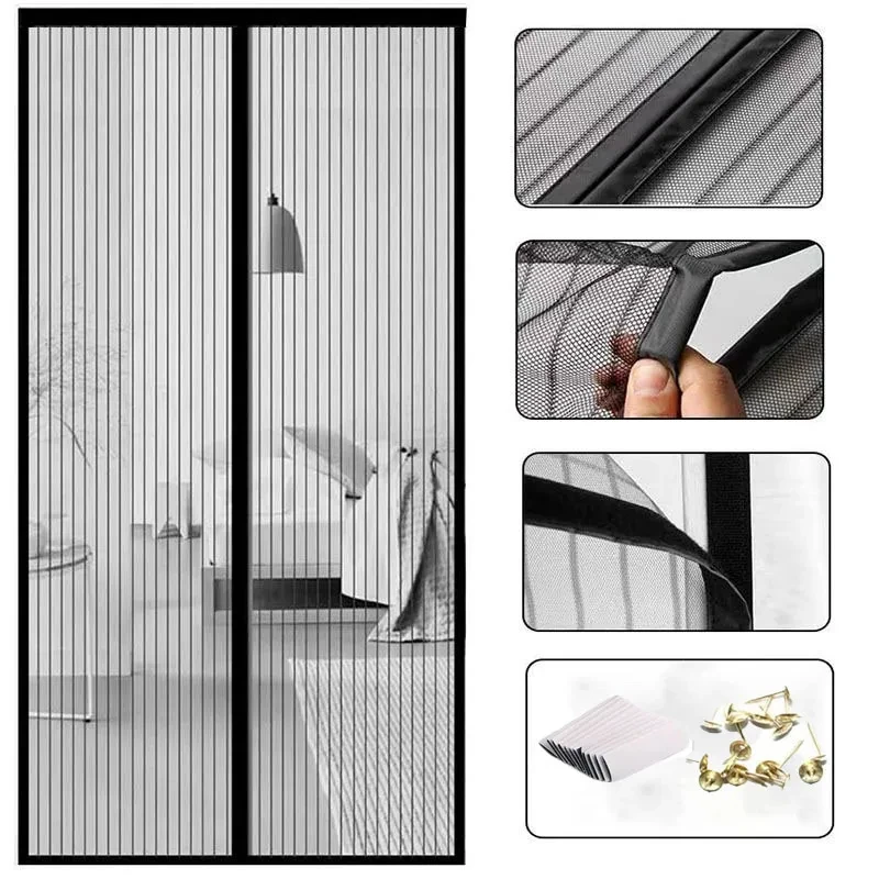 Mosquito Net Anti-Mosquito Summer Automatic Closing Magnetic Invisible Door Mesh Anti Bug Fly Partition Curtain Magic Mesh