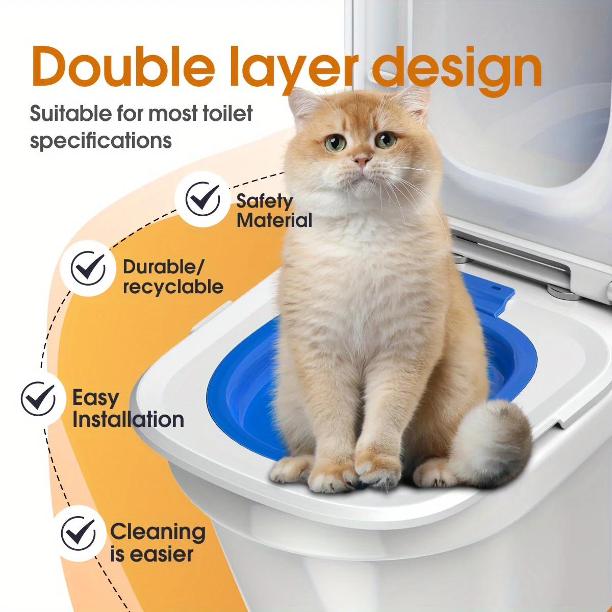 Cat Toilet Trainer Can Be Detached and Reused Cat Toilet Guide Sitting Sand Plate Sand Pot Training Mat Training Tool