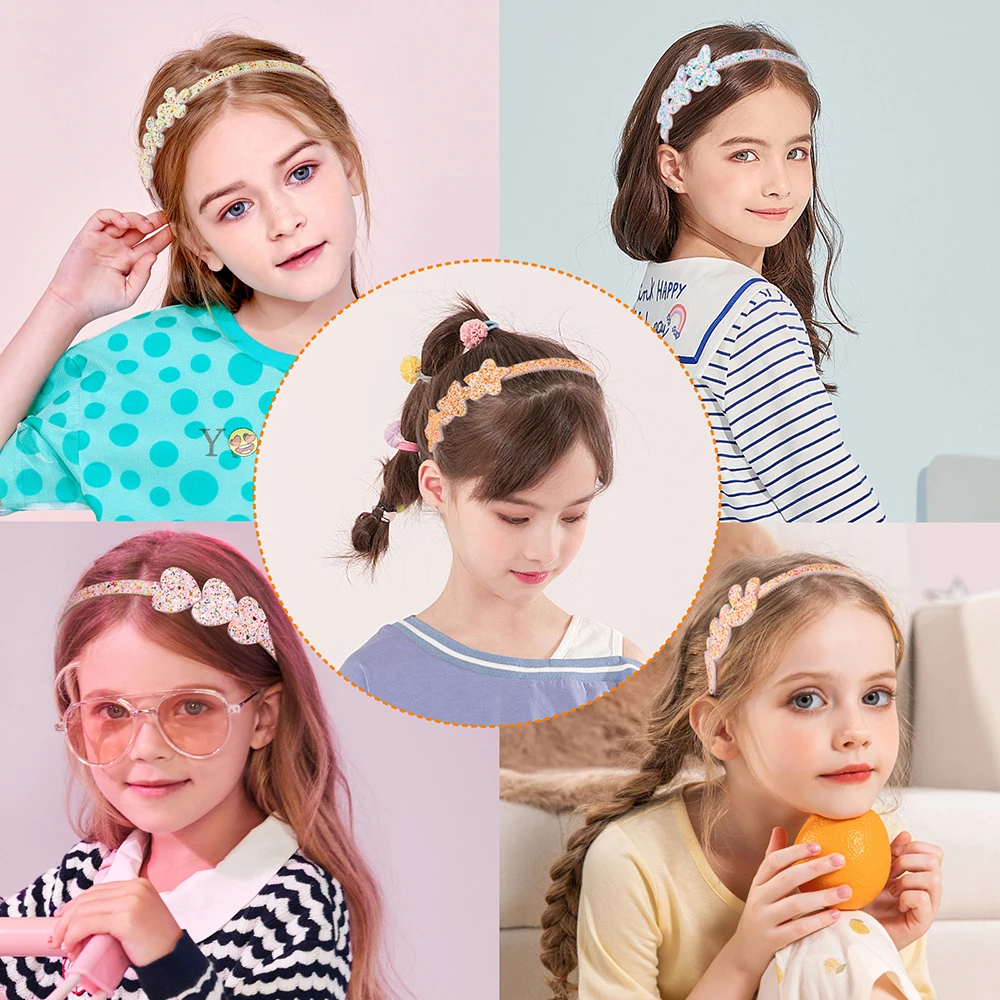 1 Pc Sequins Hair Bands Glow In Dark Shiny Headbands  for  Girls Kids Princess Hair Decorate Cute Cartoon Hairwear  Accessories