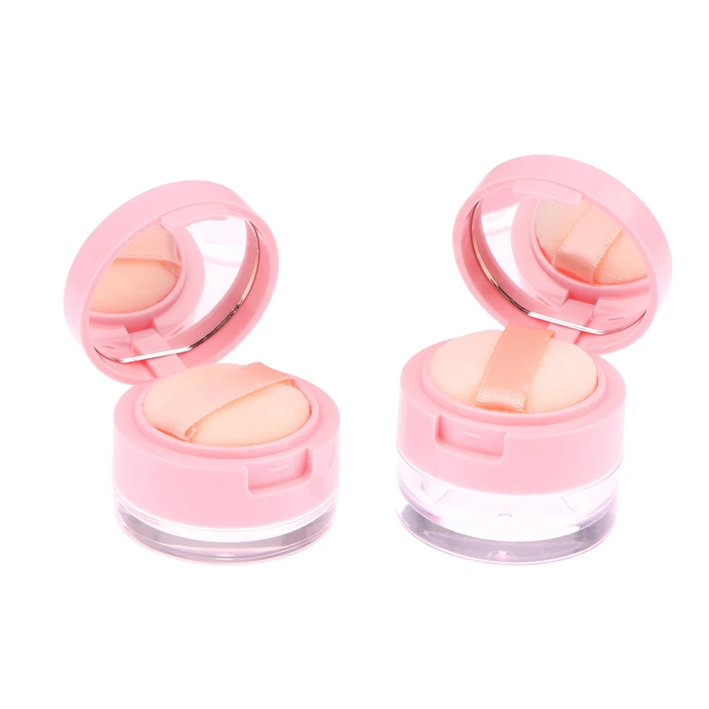 Portable Plastic Powder Box 1PC Portable Plastic Powder Box Empty Loose Powder Container With Sieve Mirror Cosmetic Sifter Travel Makeup
