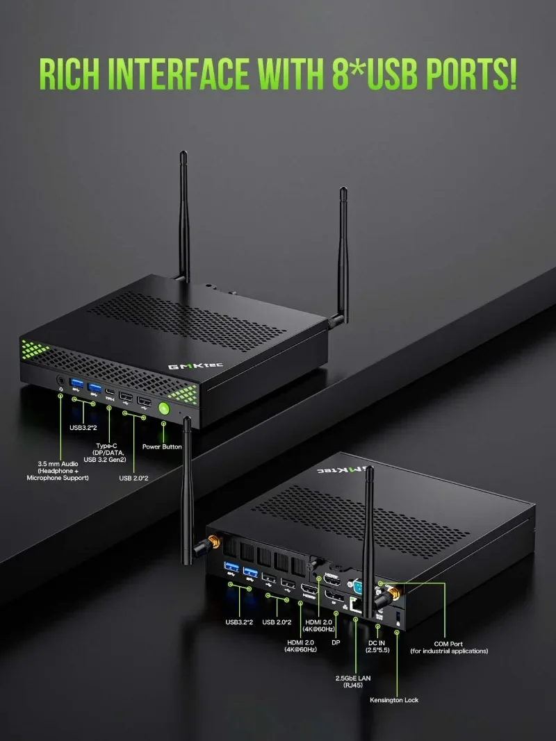 GMKtec K10 I9-13900HK MINI PC Windows 11 Pro DDR5 32GB 1TB M.2 2280 PCIE4.0 SSD WIFI6 BT5.2 Desktop Game Computer 4