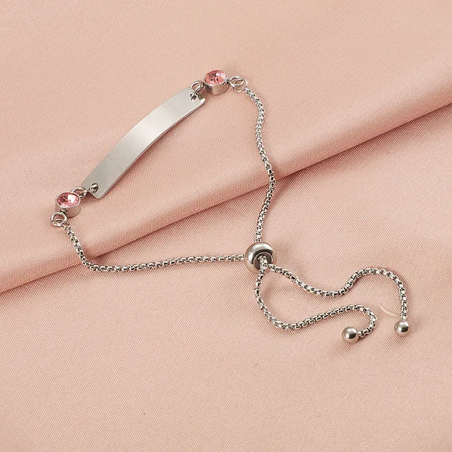 Fnixtar 10 pièces Bracelet d'amant en acier inoxydable réglable rose bleu strass Bracelets Couple amoureux cadeau