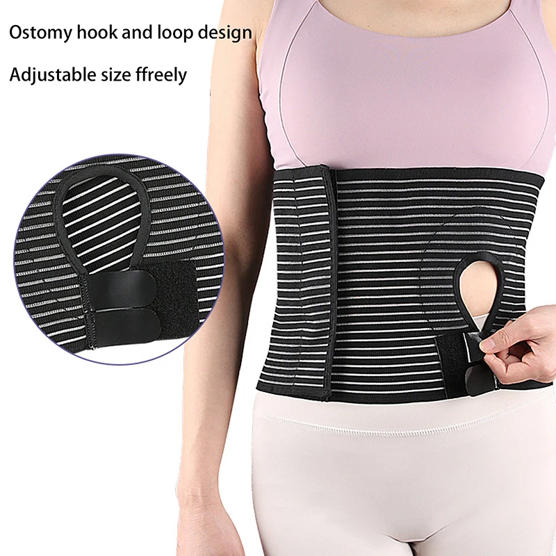 Ostomy Hernia Belt Stoma Support Wraps Ostomy Belt Unisex Ostomy Hernia Support Belt Abdominal Binder Brace For Men Women Black