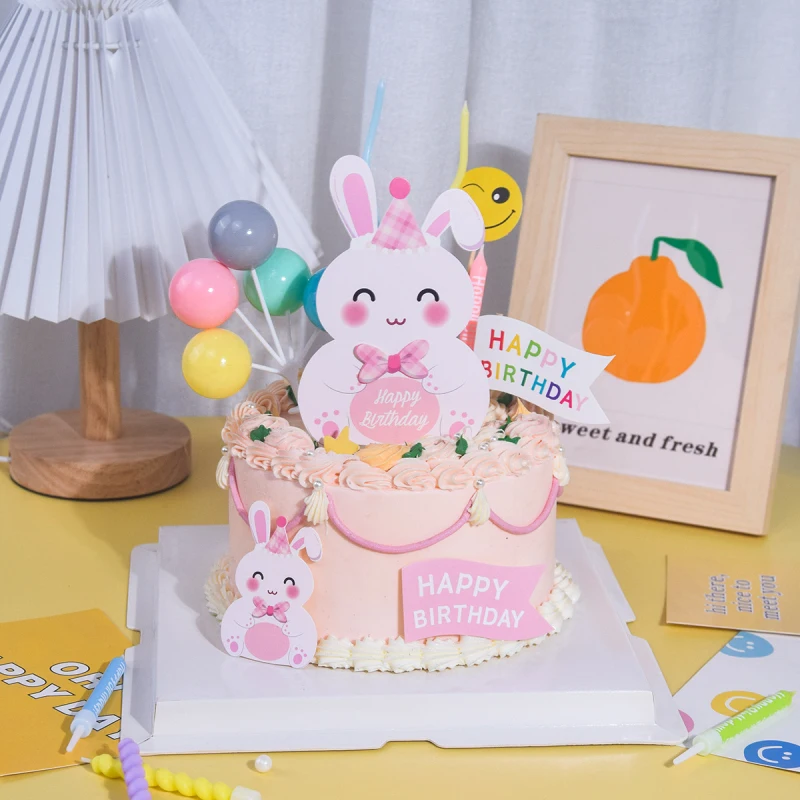 1 pezzo Decorazione per torta Buon Anno 2026, design a stelle rosa, nero e oro, per decorazione