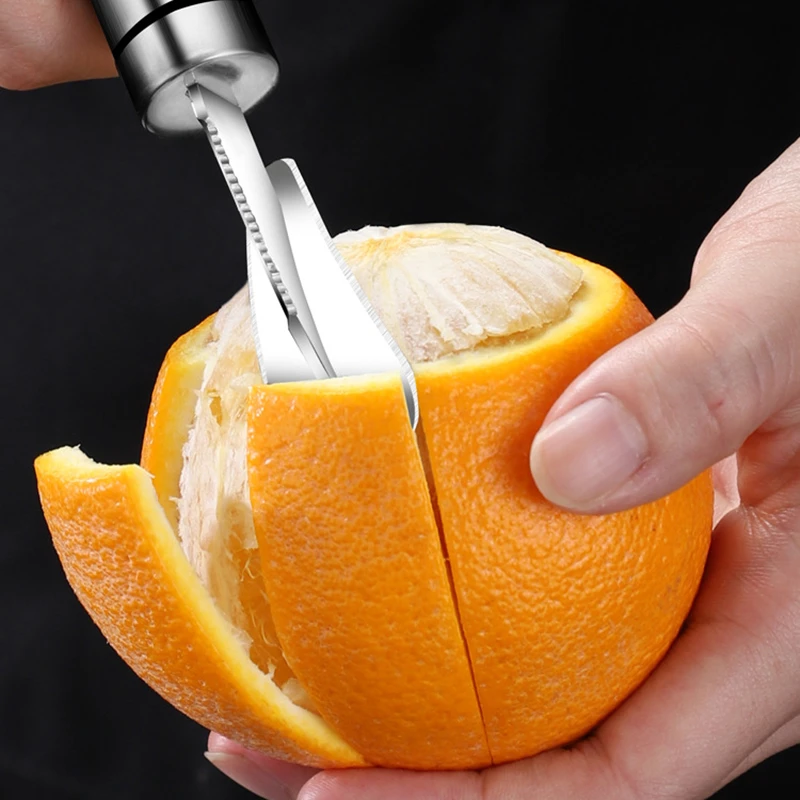 Orange Peeler Stainless Steel Orange Grapefruit Peeler Practical Fruit Opener Skinning Knife Vegetables Peeling Cutter Kitchen Supplies