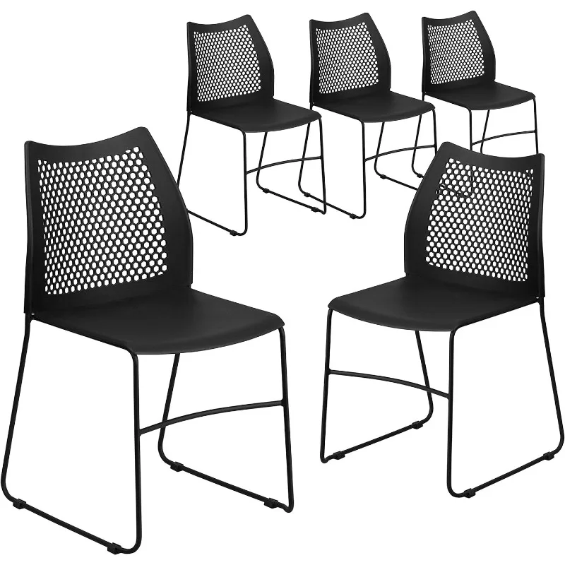 

Hercules Series Contoured Lobby Chairs with Air-Vent Honeycomb Backs, Ergonomic Stacking Chairs for Offices, Set
