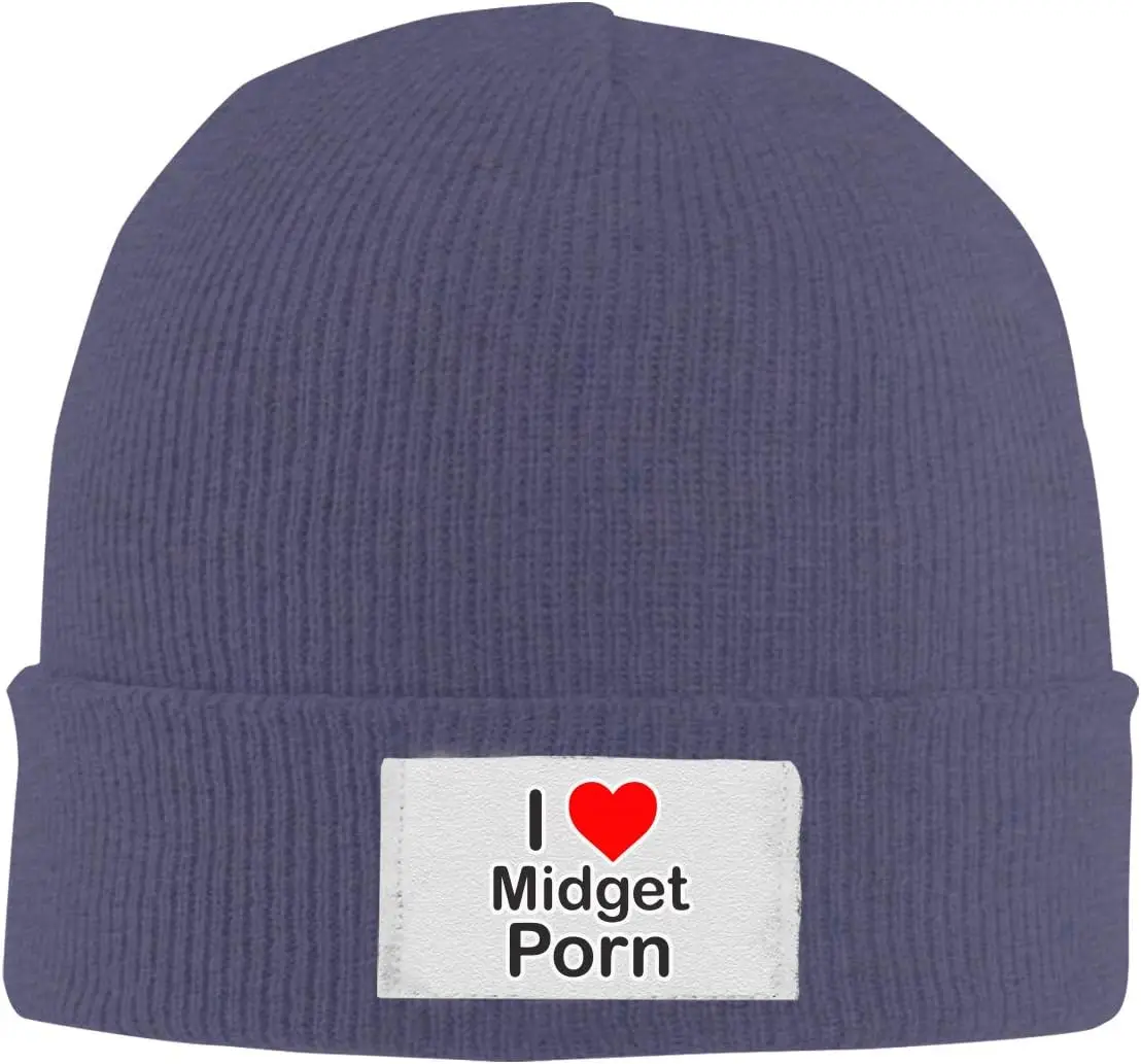 Mens Womens I Love Midget Porn Knit Beanie Hats 100% Acrylic Skull Caps
