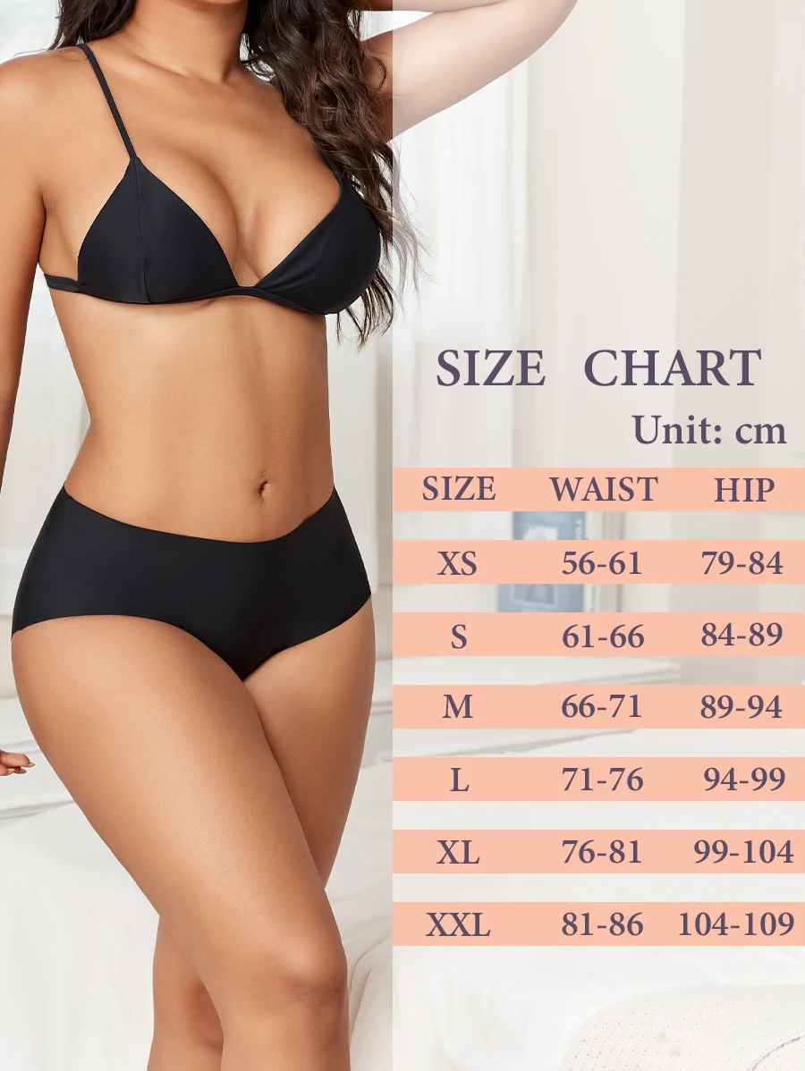 5Pcs High Waist Seamless Women's Panties Sexy Ice Silk Breathable Stretchy Intimates Plus Size Solid Color Sport Lingerie XS-XXL