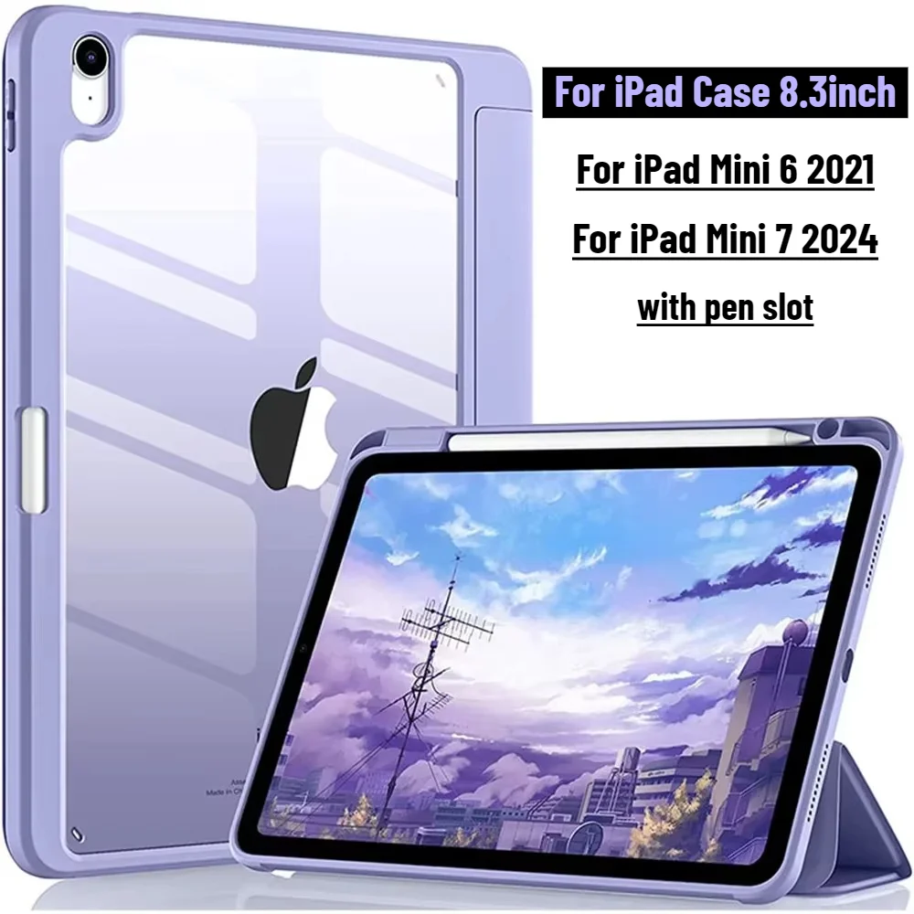 Sleek Fashion Tablet Case with Pencil Slot and Tri-fold Stand