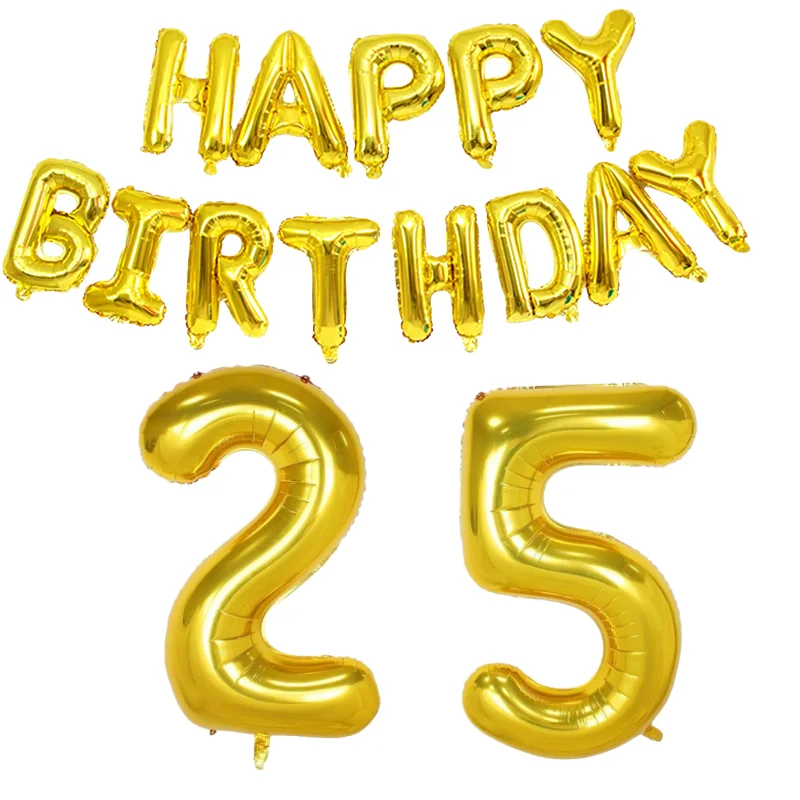 Gold Happy Birthday Zahlen-Folienballons für Erwachsene, Party-Dekoration, Mann und Frau, 14, 15, 16, 17, 18, 21, 30, 40, 50, 60, 70 Jahre alt, Weihnachten – Detail 4