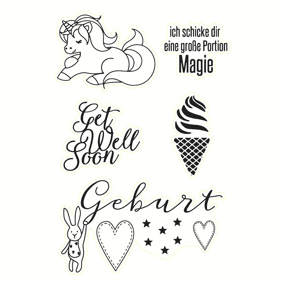 

Unicorn Clear Stamps Seal for DIY Scrapbooking Card Transparent Stamps Making Photo Album Crafts Decoration New Rubber Stamps