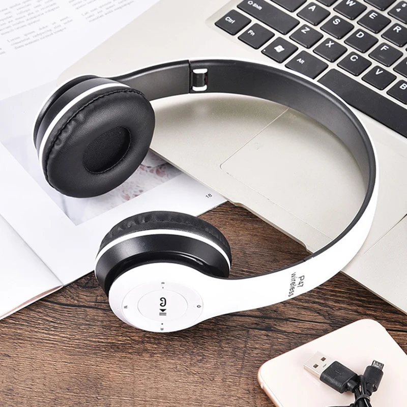 Фото Беспроводные наушники P47, Bluetooth 5,0, складные Hi-Fi стереонаушники с басами для музыки, игровые детские наушники для девочек, для iPhone, XiaoMi №4