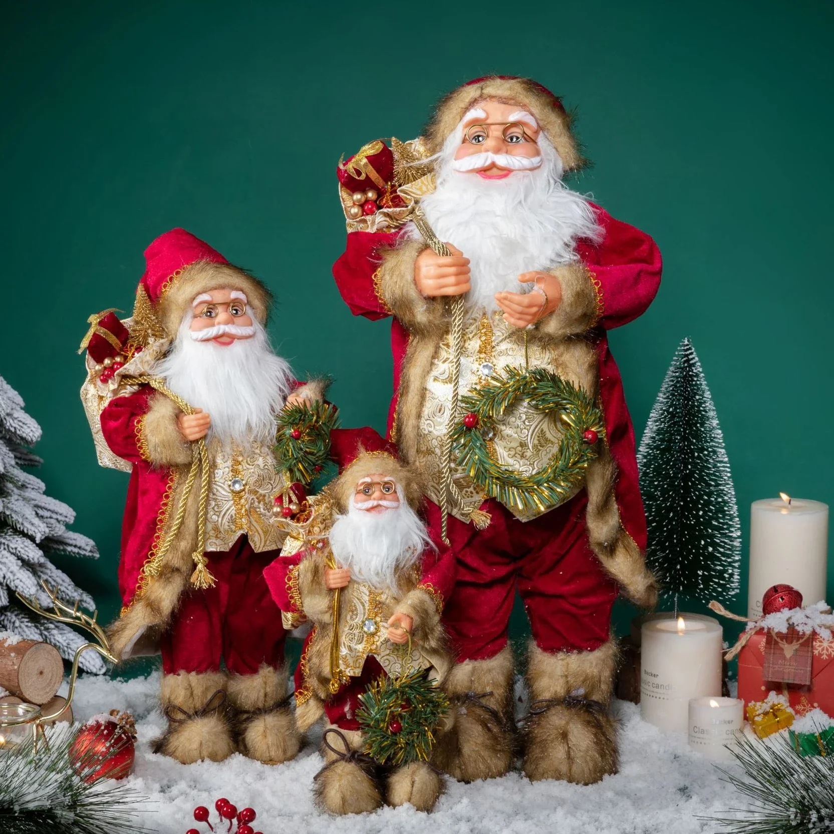 

Big Santa Claus Dolls Xmas Pendants 2024 Merry Christmas Tree Decor for Home Kids Naviidad Presents Noel Gifts Natal