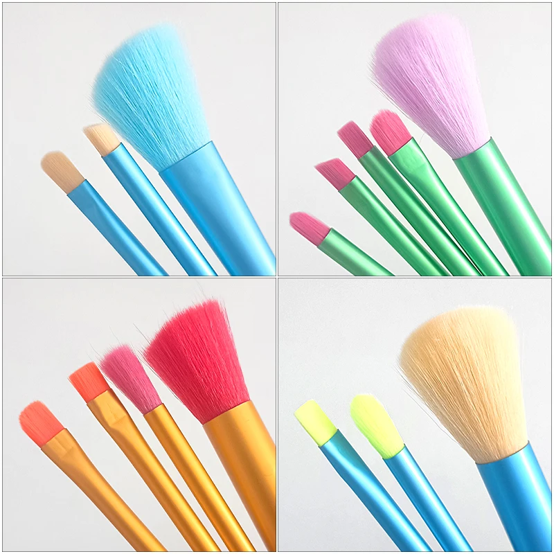 15Pcs Makeup Brushes Set Professional Powder Foundation Eyeshadow Blending Brushes Colourful Maquiagem Rainbow Cosmetic Tools