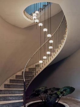 Modern LED Pendant Light For Home Decoration Living Room Lighting Minimalist Luster Dining Table Hanging Staircase Chandelier