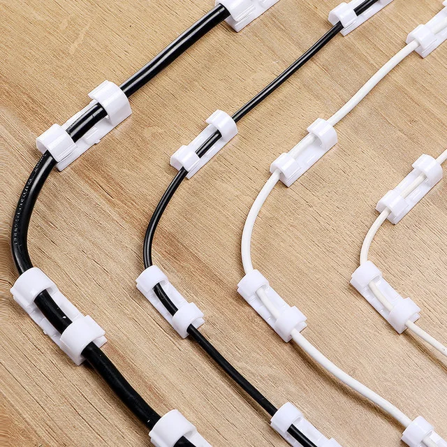 20Db-Os Kábelszervező Klipek Ön Adagoló Huzalkezelő Vezeték Tartójának Irodai Asztali Fülhallgató-Vonal Nyakkendő Rögzítő Usb Data - Image 4