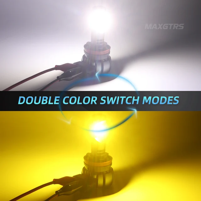 2x Tri-Color LED Headlight Fog Bulbs 6