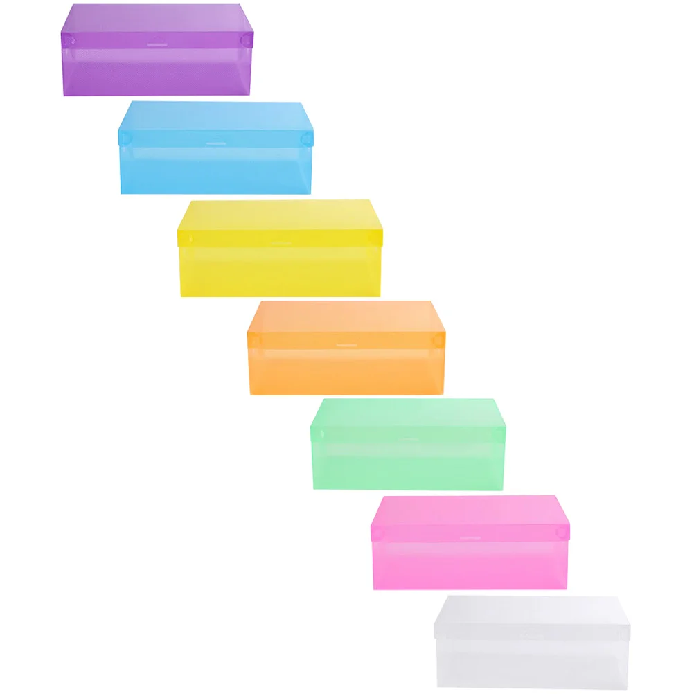 

7 Pcs Shoe Boxes Stacked Shoes Storage Bin Case Clear Organizer Containers Sports Home Cases