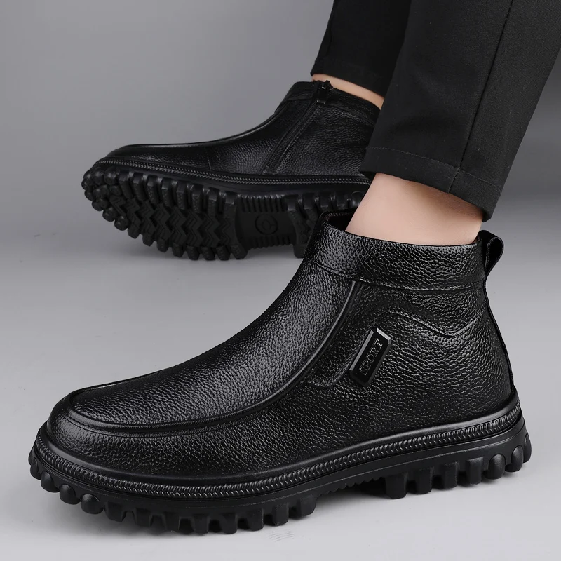Luxury Designer Cowboy Men's Zip Closure Massage Waterproof Hi Top Shoes main image 0