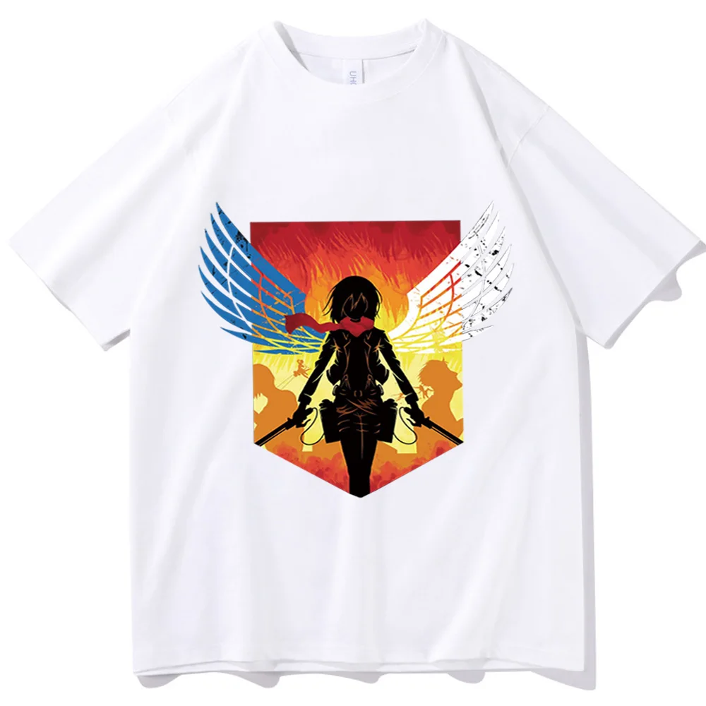 

Рубашка унисекс с круглым вырезом и коротким рукавом, рубашка с аниме крыльями свободы, подарок любимым из аниме «атака на Титанов»