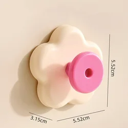 Reusable Waterproof Suction Cup Flower Hook - Punch - Free Wall Mount (WHITE)