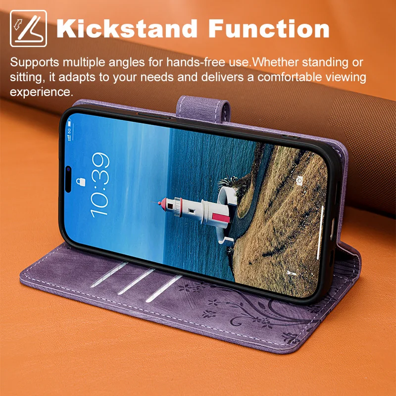 Elegant PU Leather Carved Flip Cover with Picture Frame Feature