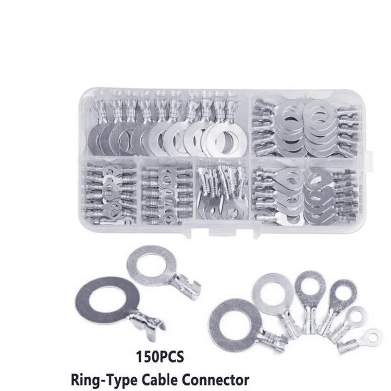 150 pz/set morsettiera rotonda DJ431 terminali capicorda di tipo O connettore pressato a freddo Set combinato naso cablaggio linguetta in rame